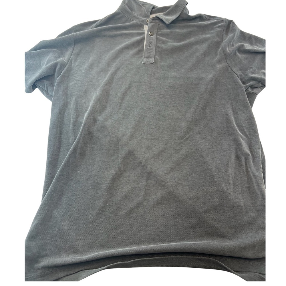 Tommy Bahama Polo Shirt Gray Short Sleeve Casual Cotton‎ Blend Mens Size L